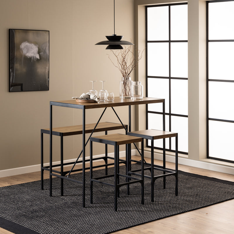 Bahamas Bar Table Set in Black and Oak – image 4