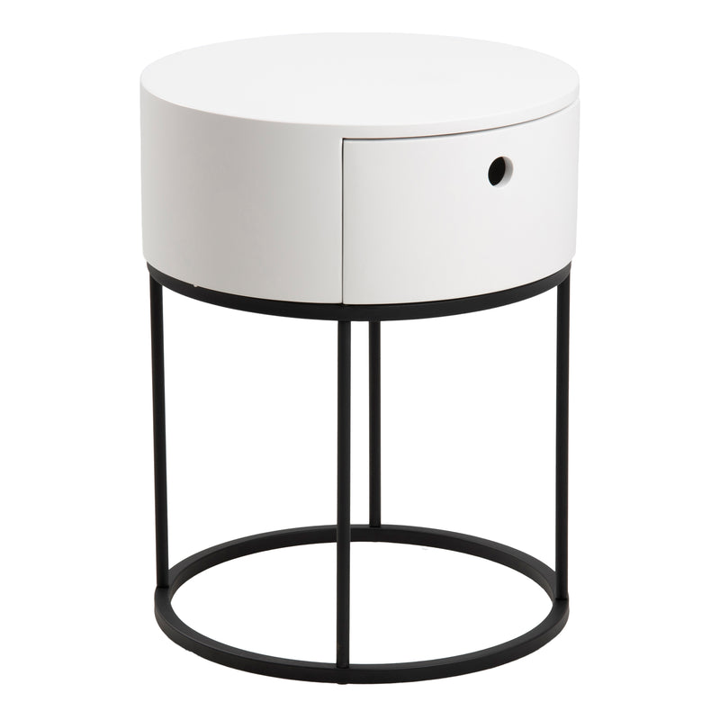 Polo Round Bedside Table – White & Black – image 1