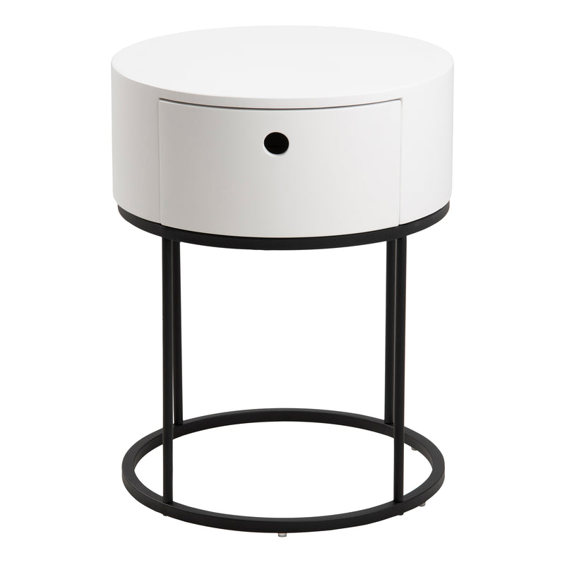 Polo Round Bedside Table – White & Black – image 2