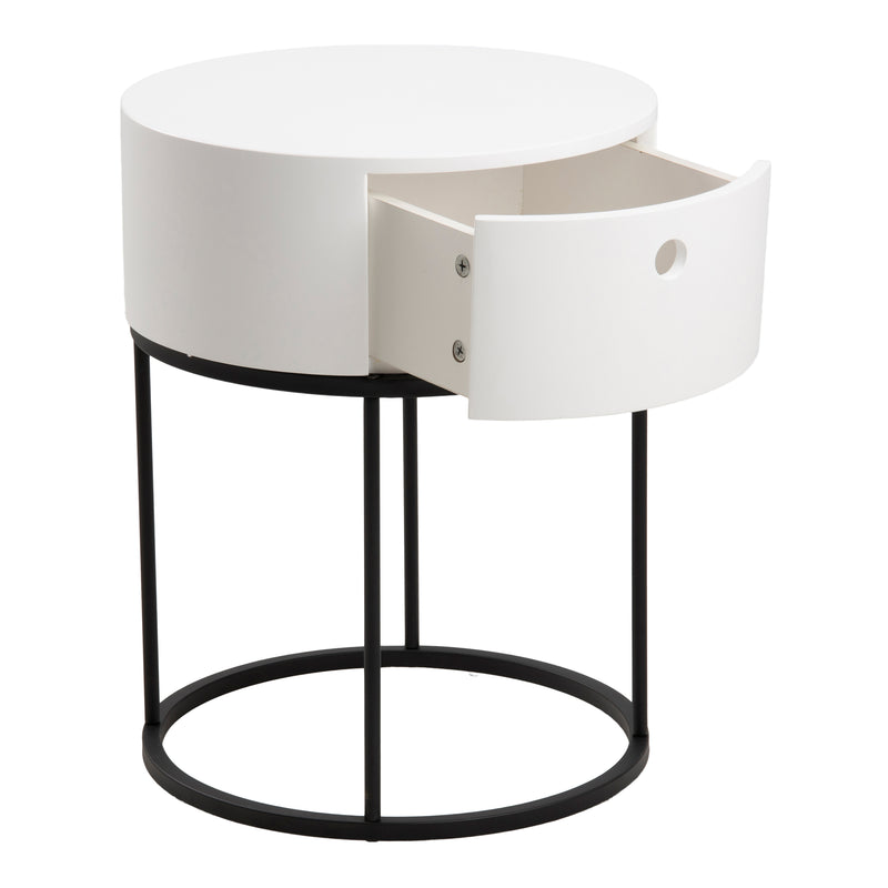 Polo Round Bedside Table – White & Black – image 3