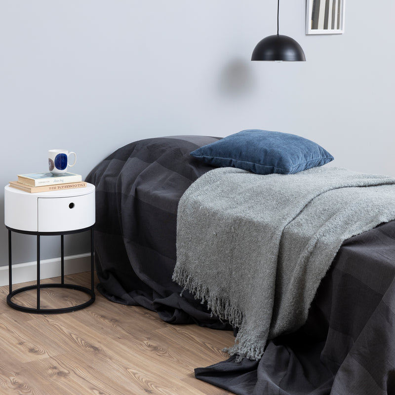 Polo Round Bedside Table – White & Black – image 4