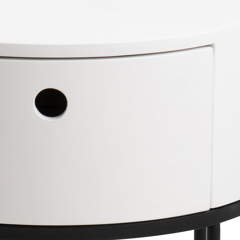 Polo Round Bedside Table – White & Black – image 5