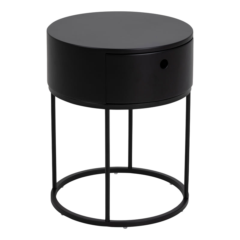 Polo Round Bedside Table – Black – image 1