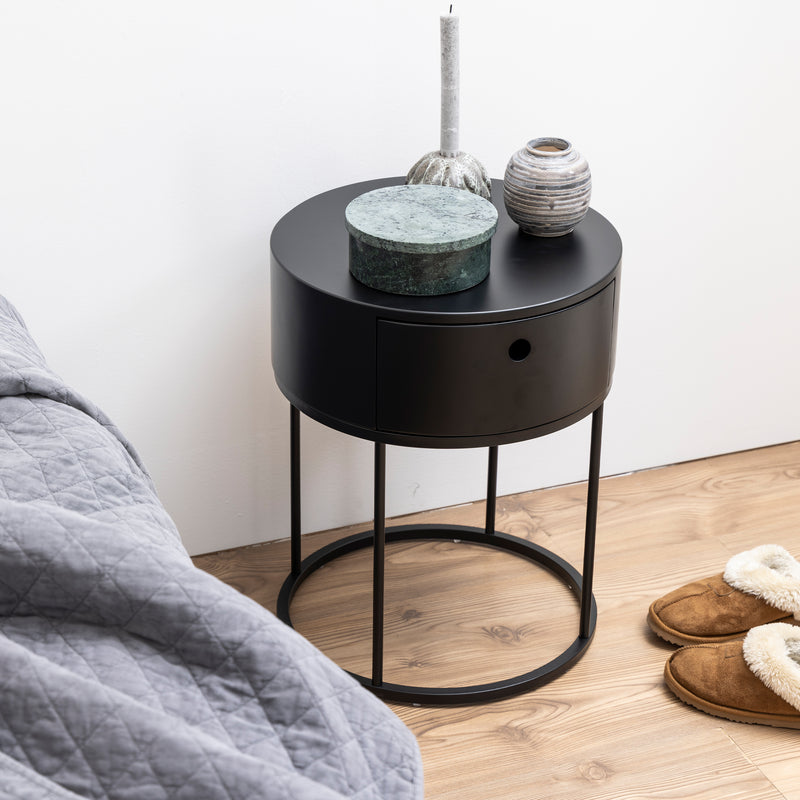 Polo Round Bedside Table – Black – image 4