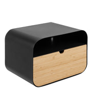Joliet Wallmounted Bedside Table in Black and Bamboo – image 1