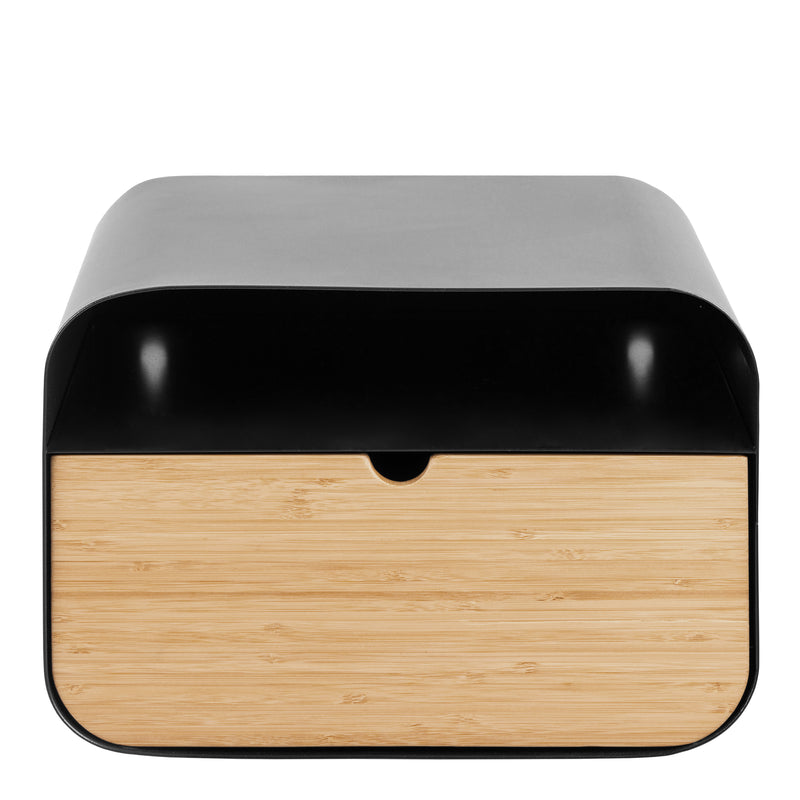 Joliet Wallmounted Bedside Table in Black and Bamboo – image 2