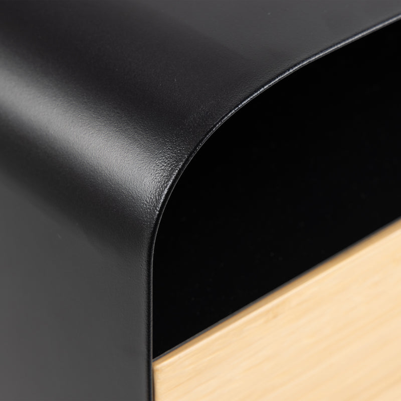 Joliet Wallmounted Bedside Table in Black and Bamboo – image 6