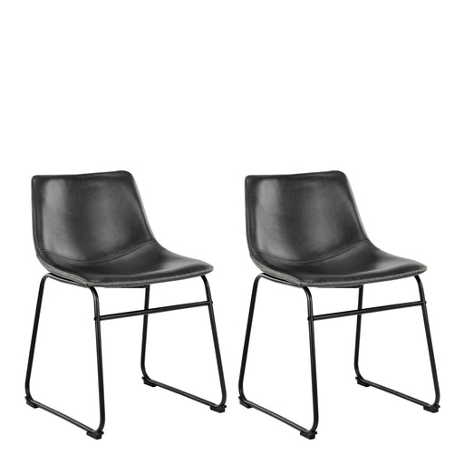 I_Oregon Dining Chair with Stitching, Set of 2. – Black – image 1
