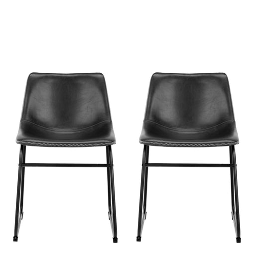 I_Oregon Dining Chair with Stitching, Set of 2. – Black – image 2