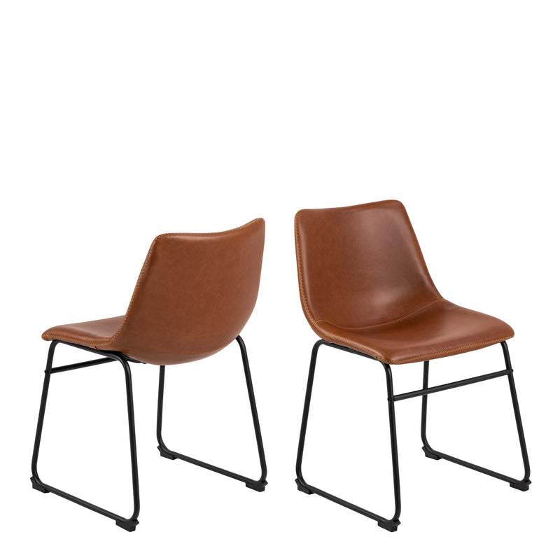 I_Oregon Dining Chair with Stitching, Set of 2. – Brown – image 1