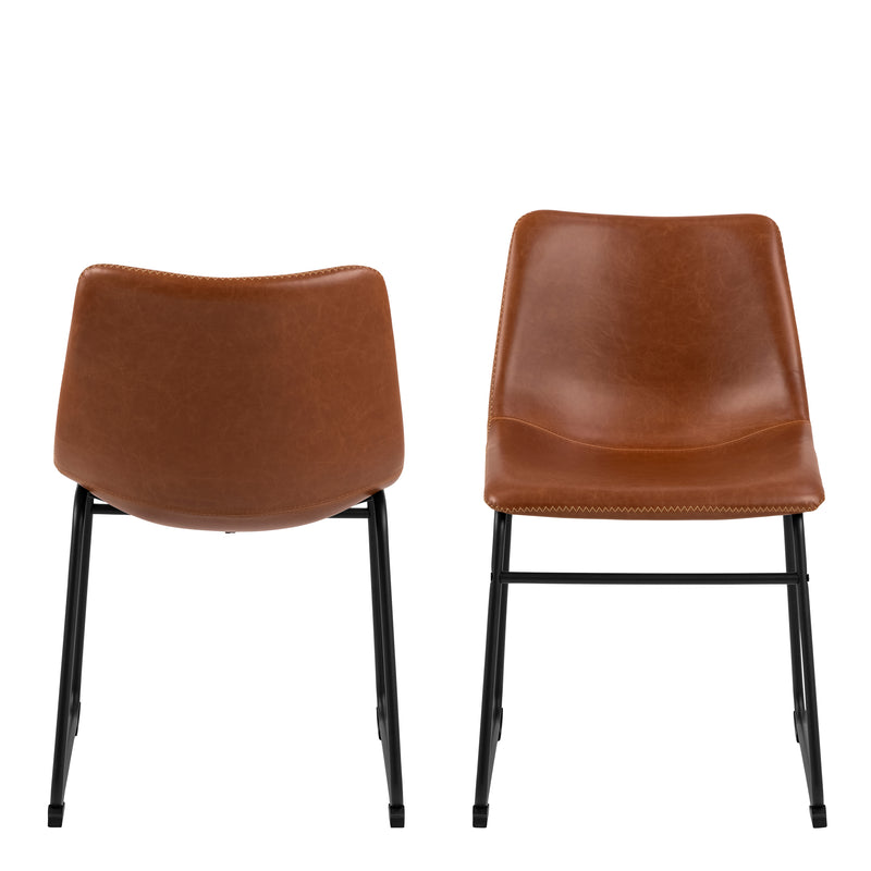 I_Oregon Dining Chair with Stitching, Set of 2. – Brown – image 2
