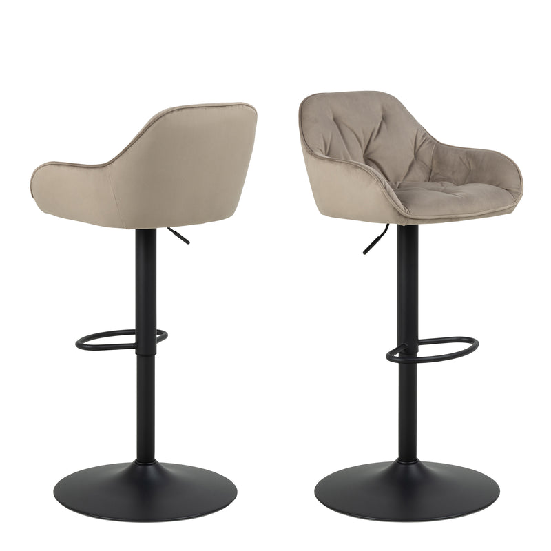 Brooke Swivel Bar Stool with Height Adjustable Function Set of 2 – Beige – image 1