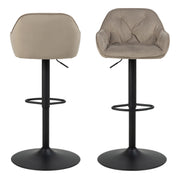Brooke Swivel Bar Stool with Height Adjustable Function Set of 2 – Beige – image 2