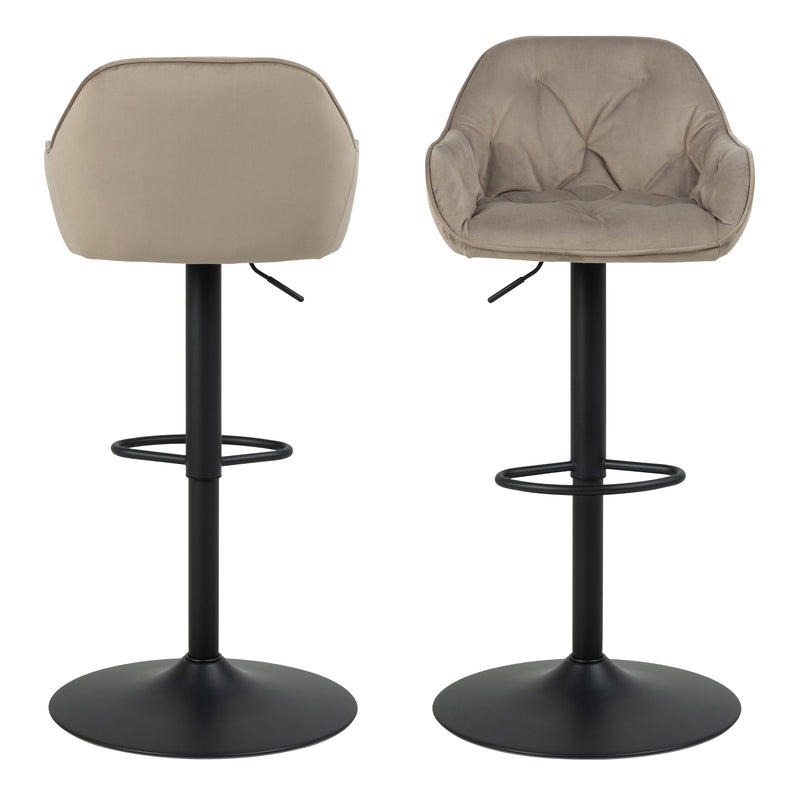 Brooke Swivel Bar Stool with Height Adjustable Function Set of 2 – Beige – image 2