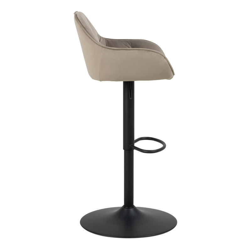 Brooke Swivel Bar Stool with Height Adjustable Function Set of 2 – Beige – image 3