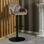 Brooke Swivel Bar Stool with Height Adjustable Function Set of 2 – Beige – image 4