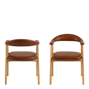 Addi Dining Chair With Armrest in PU Retro Brandy Set of 2 – image 2