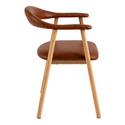 Addi Dining Chair With Armrest in PU Retro Brandy Set of 2 – image 3