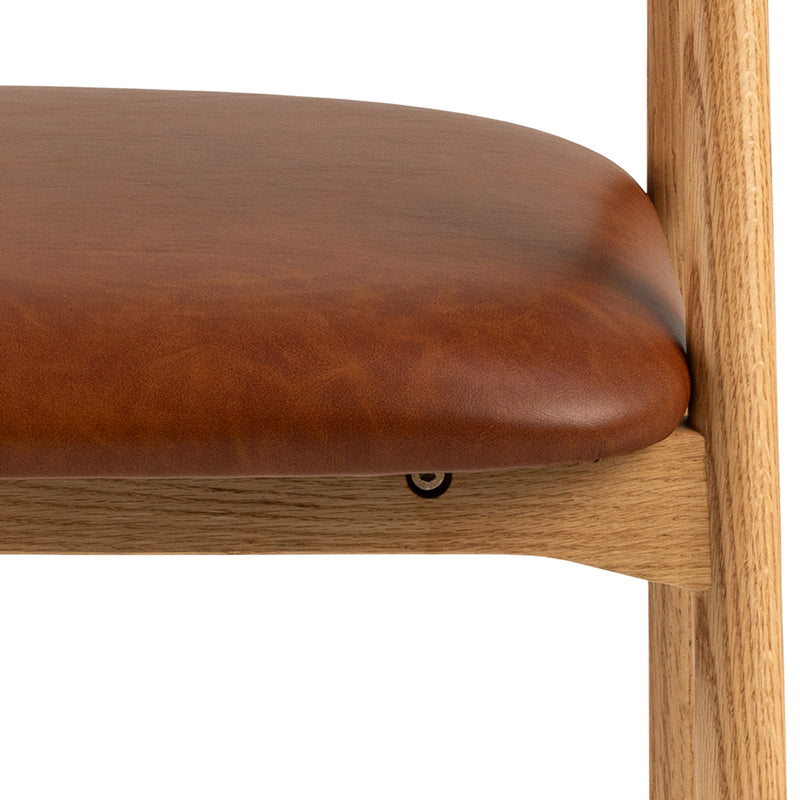 Addi Dining Chair With Armrest in PU Retro Brandy Set of 2 – image 7