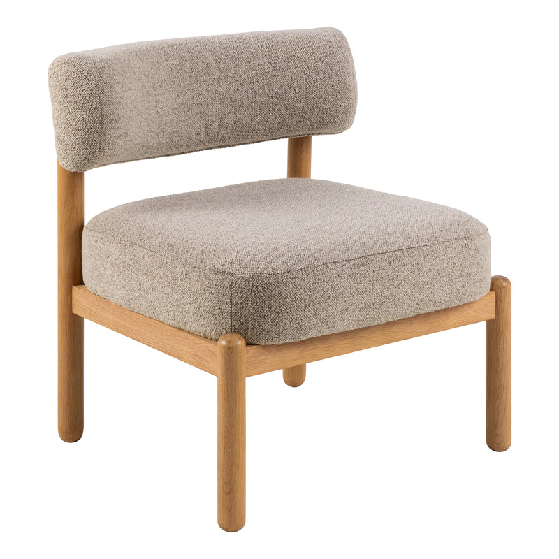 Burley Lounge Chair in Beige Fabric and Oak – image 1