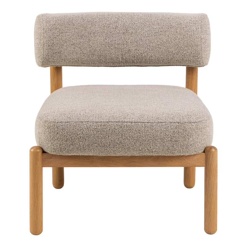 Burley Lounge Chair in Beige Fabric and Oak – image 2