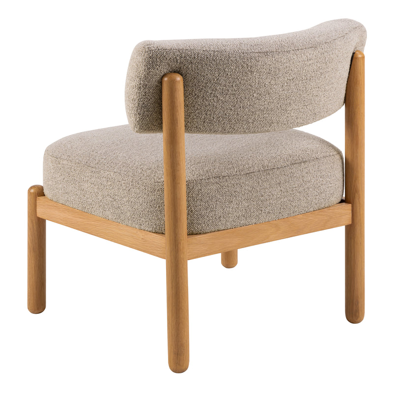 Burley Lounge Chair in Beige Fabric and Oak – image 3