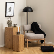Burley Lounge Chair in Beige Fabric and Oak – image 4