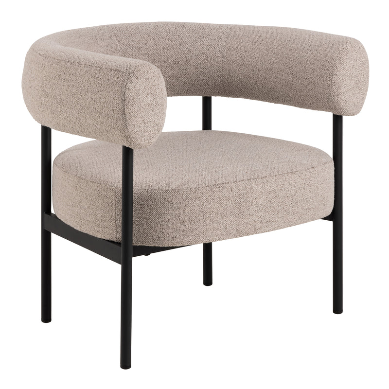Oakfield Lounge Chair in Beige Fabic with Black Legs – image 1