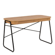 Blueton Office Desk with 2 Drawers in Black and Oak – image 1