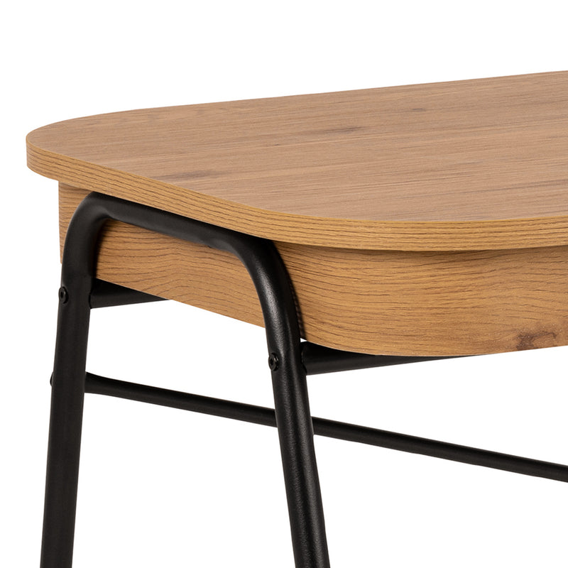 Blueton Office Desk with 2 Drawers in Black and Oak – image 10
