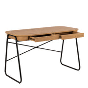 Blueton Office Desk with 2 Drawers in Black and Oak – image 4