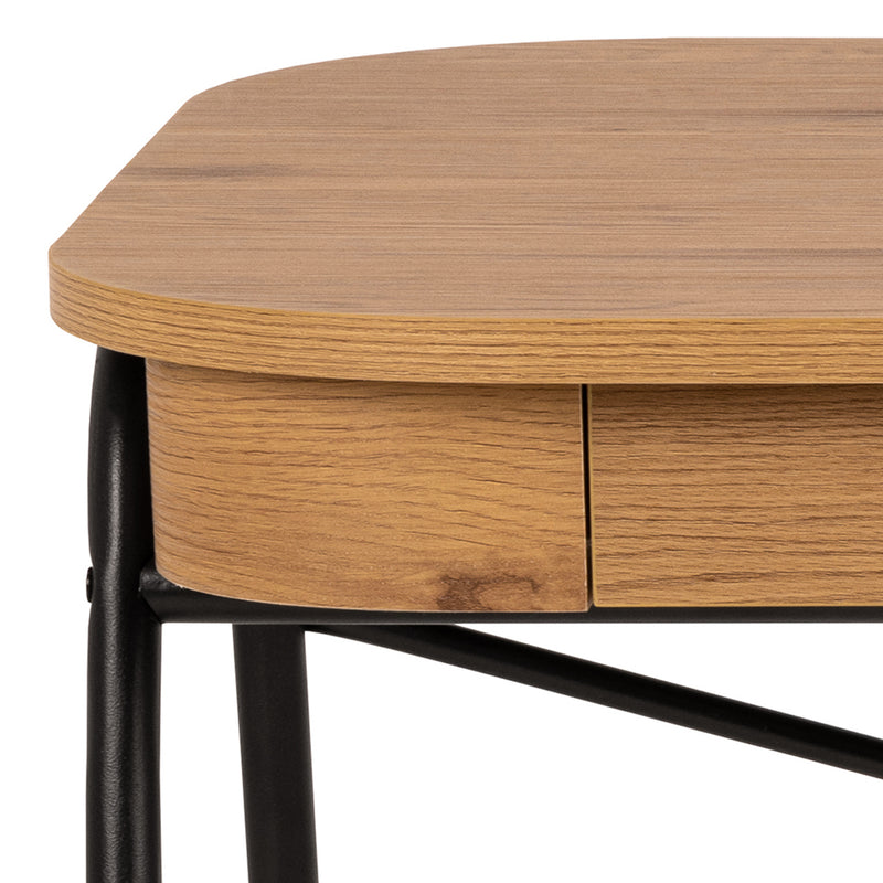 Blueton Office Desk with 2 Drawers in Black and Oak – image 8