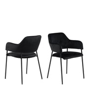 Lima Dining Chair with Armrest in Black Set of 2 – image 1