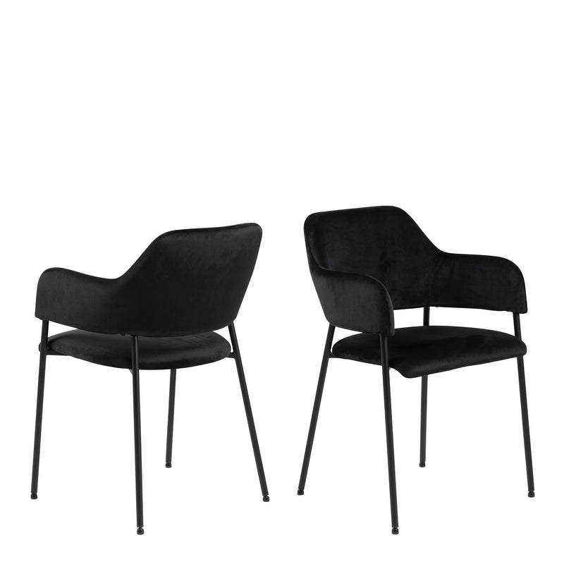 Lima Dining Chair with Armrest in Black Set of 2 – image 1