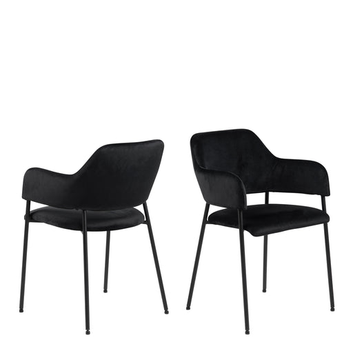 Lima Dining Chair with Armrest in Black Set of 2 – image 1