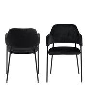 Lima Dining Chair with Armrest in Black Set of 2 – image 2