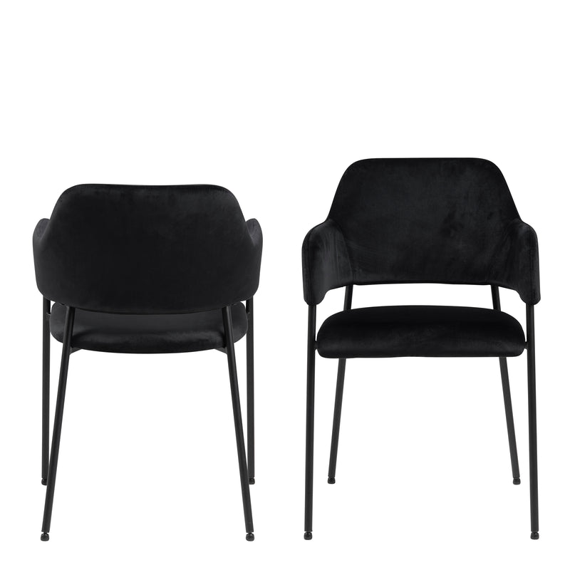 Lima Dining Chair with Armrest in Black Set of 2 – image 2