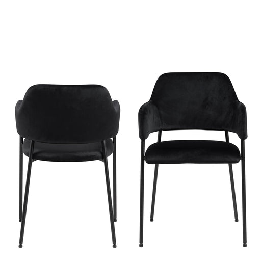 Lima Dining Chair with Armrest in Black Set of 2 – image 2