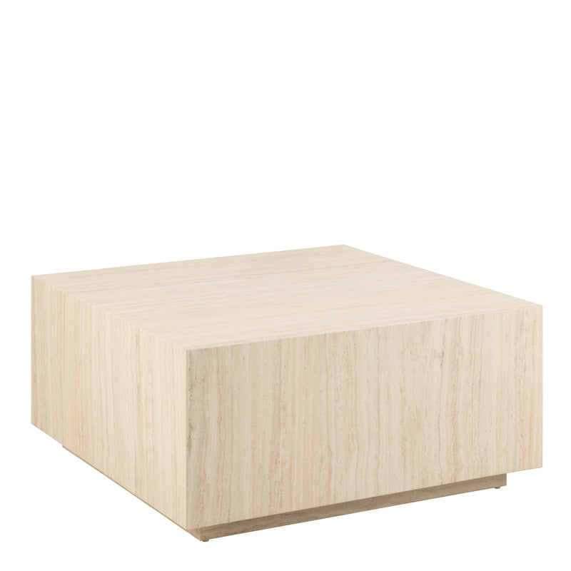Dice Square Coffee Table – Travertine – image 1