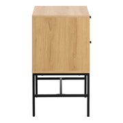 Albany 2 Drawer Bedside Table in Oak/Black Legs – image 3