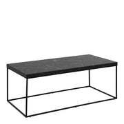 Barossa Coffee Table with Marquina Top and Steel Base – Black – image 1