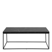Barossa Coffee Table with Marquina Top and Steel Base – Black – image 2