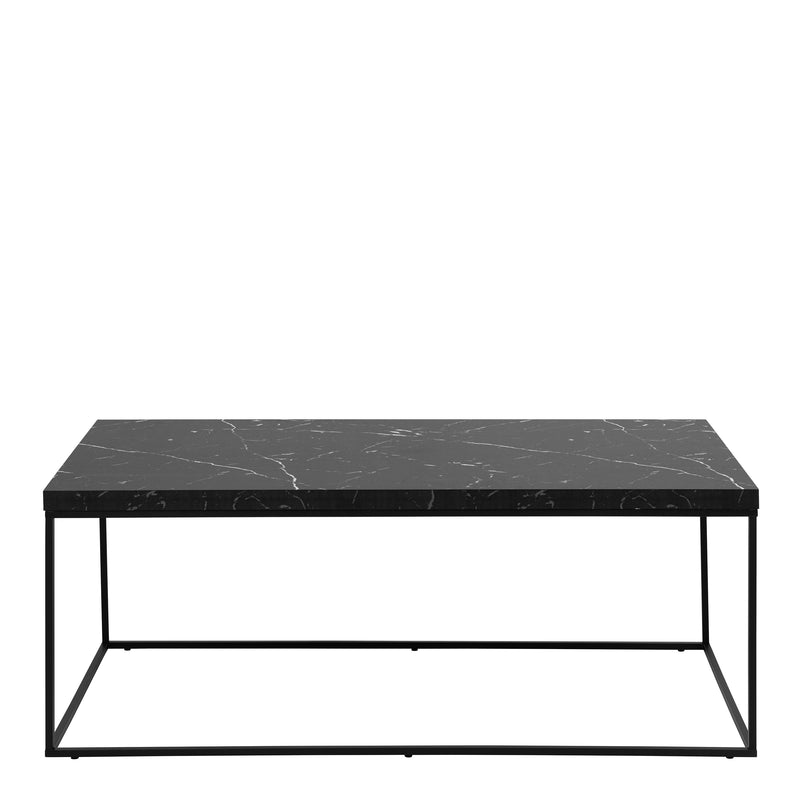 Barossa Coffee Table with Marquina Top and Steel Base – Black – image 2