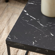 Barossa Coffee Table with Marquina Top and Steel Base – Black – image 3