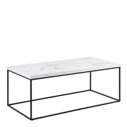 Barossa Coffee Table with Marquina Top and Steel Base – White – image 1
