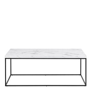 Barossa Coffee Table with Marquina Top and Steel Base – White – image 2