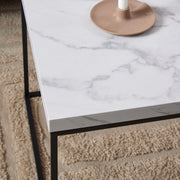 Barossa Coffee Table with Marquina Top and Steel Base – White – image 4