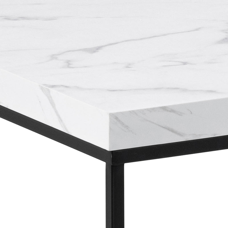 Barossa Coffee Table with Marquina Top and Steel Base – White – image 5