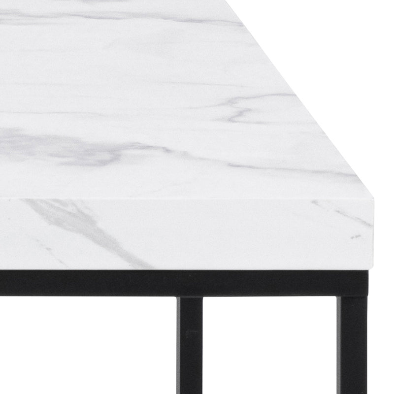 Barossa Coffee Table with Marquina Top and Steel Base – White – image 6