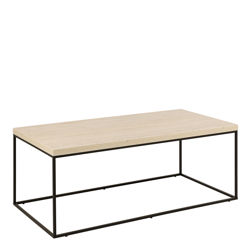 Barossa Coffee Table with Marquina Top and Steel Base – Travertine – image 1